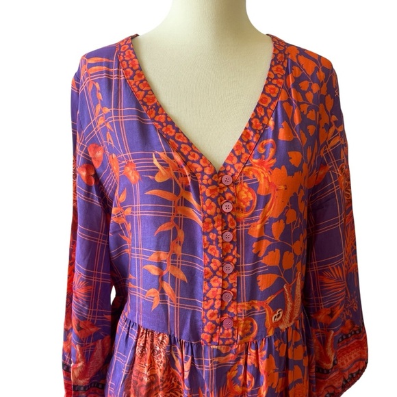 LULASOUL DRESS M MOWGLI CAPSULE LAGENLOOK BOHO WHIMSICAL TROPICAL VACATION CHIC - Picture 3 of 12